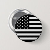 Badge Rond 5 Cm Bouton Drapeau Noir Américain (Devant & derrière)