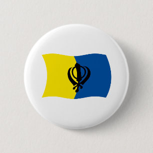 Badge Rond 5 Cm Bouton Drapeau Sikhisme