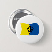 Badge Rond 5 Cm Bouton Drapeau Sikhisme (Devant & derrière)