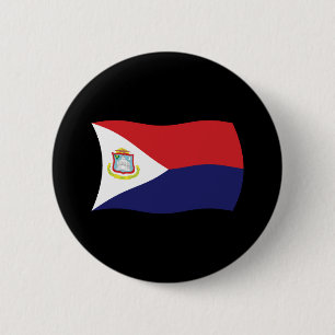 Badge Rond 5 Cm Bouton Drapeau Sint Maarten
