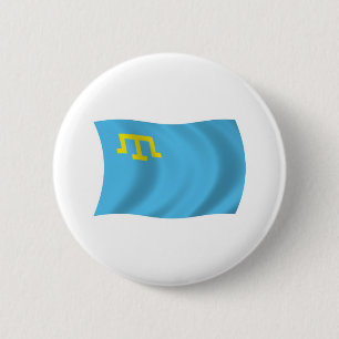 Badge Rond 5 Cm Bouton Drapeau Tatars de Crimée