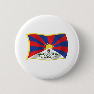 Badge Rond 5 Cm Bouton Drapeau Tibet