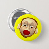 Badge Rond 5 Cm Bouton drôle d'anniversaire de singe (Devant & derrière)