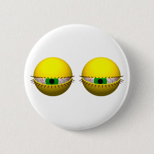 Badge Rond 5 Cm Bouton drôle de nouveauté avec les yeux fatigué