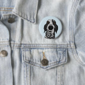 Badge Rond 5 Cm Bouton drôle de visage de Coonhound (En situation)