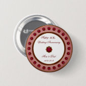 Badge Rond 5 Cm Bouton du 40e anniversaire Mariage (Devant & derrière)