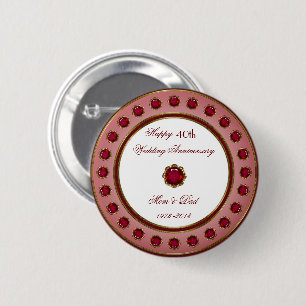Badge Rond 5 Cm Bouton du 40e anniversaire Mariage