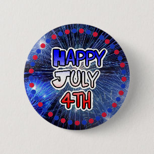Badge Rond 5 Cm Bouton du 4 juillet