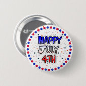 Badge Rond 5 Cm Bouton du 4 juillet (Devant & derrière)