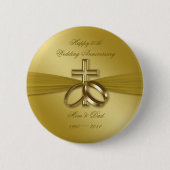 Badge Rond 5 Cm Bouton du 50e anniversaire du Mariage (Devant)