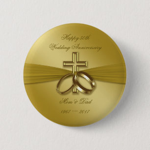 Badge Rond 5 Cm Bouton du 50e anniversaire du Mariage