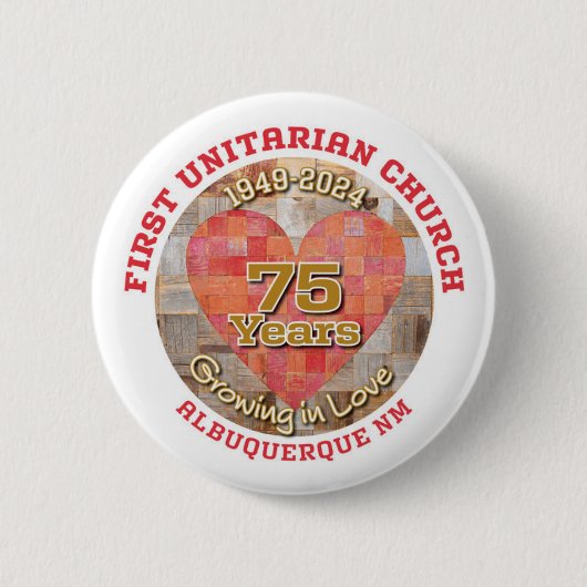 Badge Rond 5 Cm Bouton du 75e anniversaire (Devant)
