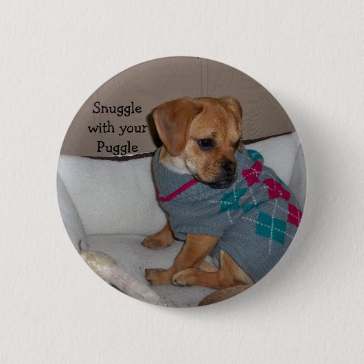 Badge Rond 5 Cm Bouton du câlin w/ur Puggle (Devant)