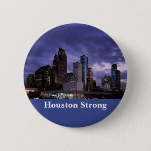 Badge Rond 5 Cm Bouton du centre fort d'horizon de Houston