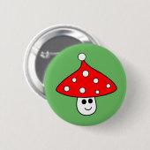 Badge Rond 5 Cm Bouton du champignon de Santa Hat (Devant & derrière)