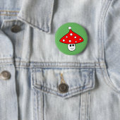 Badge Rond 5 Cm Bouton du champignon de Santa Hat (En situation)