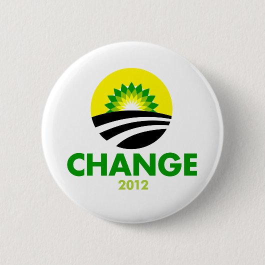 Badge Rond 5 Cm Bouton du changement 2012 d'Obama (Devant)