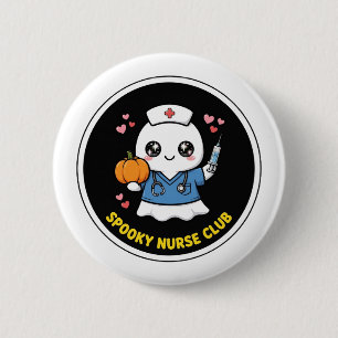 Badge Rond 5 Cm Bouton du Club des Infirmières Effrayantes - Hallo