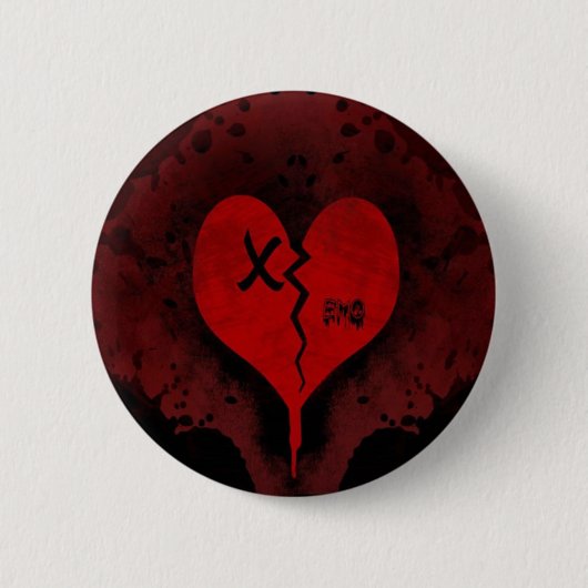 Badge Rond 5 Cm Bouton du coeur brisé (Devant)