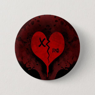 Badge Rond 5 Cm Bouton du coeur brisé