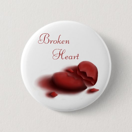 Badge Rond 5 Cm Bouton du coeur brisé (Devant)