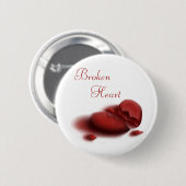 Badge Rond 5 Cm Bouton du coeur brisé (Devant & derrière)