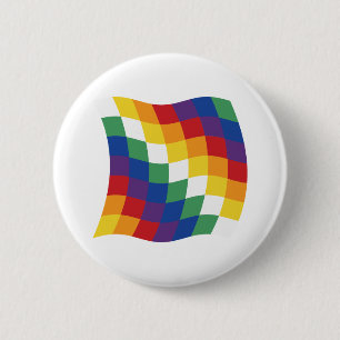 Badge Rond 5 Cm Bouton du drapeau aymara