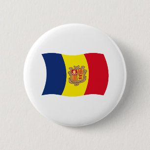 Badge Rond 5 Cm Bouton du drapeau d'Andorre