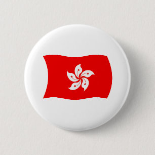 Badge Rond 5 Cm Bouton du drapeau de Hong Kong