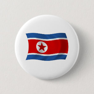 Badge Rond 5 Cm Bouton du drapeau de la Corée du Nord