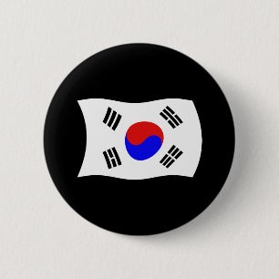 Badge Rond 5 Cm Bouton du drapeau de la Corée du Sud
