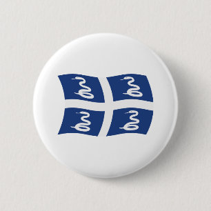 Badge Rond 5 Cm Bouton du drapeau de la Martinique