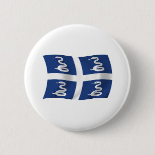 Badge Rond 5 Cm Bouton du drapeau de la Martinique