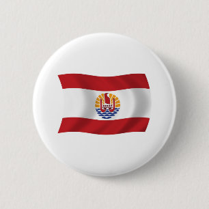 Badge Rond 5 Cm Bouton du drapeau de la Polynésie française