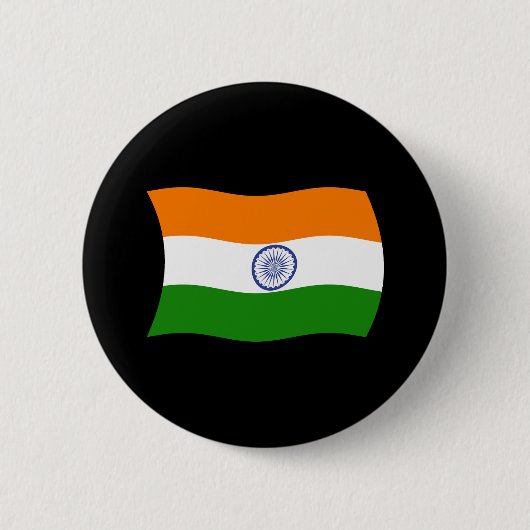 Badge Rond 5 Cm Bouton du drapeau de l'Inde (Devant)