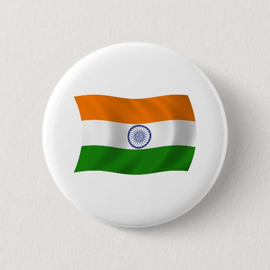 Badge Rond 5 Cm Bouton du drapeau de l'Inde (Devant)