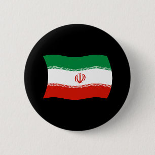 Badge Rond 5 Cm Bouton du drapeau de l'Iran