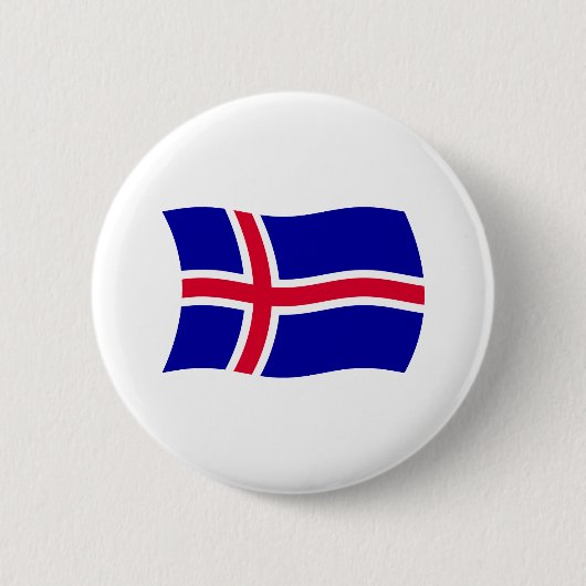 Badge Rond 5 Cm Bouton du drapeau de l'Islande (Devant)
