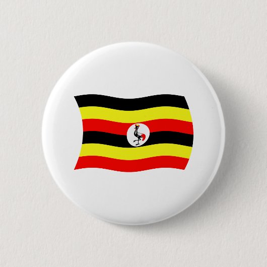 Badge Rond 5 Cm Bouton du drapeau de l'Ouganda (Devant)