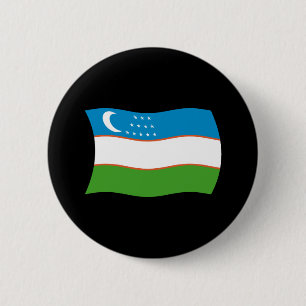 Badge Rond 5 Cm Bouton du drapeau de l'Ouzbékistan