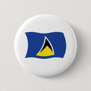 Badge Rond 5 Cm Bouton du drapeau de Sainte-Lucie