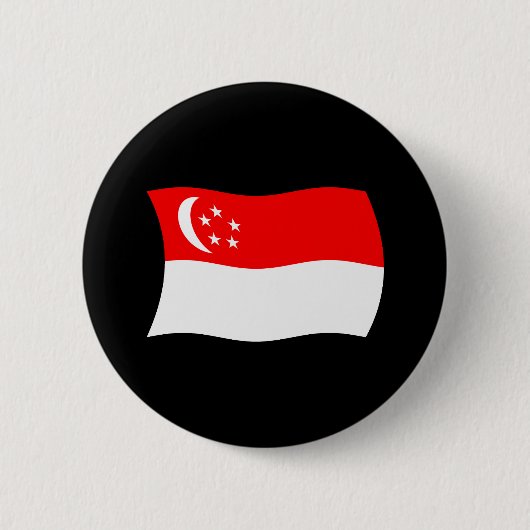Badge Rond 5 Cm Bouton du drapeau de Singapour (Devant)
