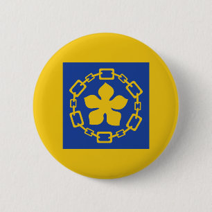 Badge Rond 5 Cm Bouton du drapeau d'Hamilton, Ontario