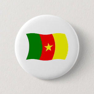 Badge Rond 5 Cm Bouton du drapeau du Cameroun