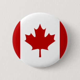 Badge Rond 5 Cm Bouton du drapeau du Canada rouge