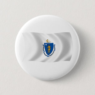 Badge Rond 5 Cm Bouton du drapeau du Massachusetts