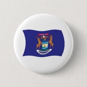 Badge Rond 5 Cm Bouton du drapeau du Michigan
