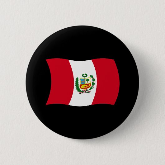 Badge Rond 5 Cm Bouton du drapeau du Pérou (Devant)