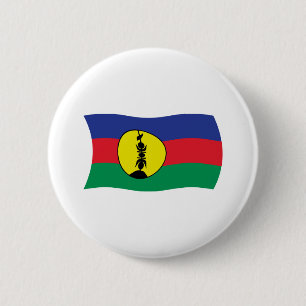 Badge Rond 5 Cm Bouton du drapeau du peuple kanak