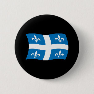 Badge Rond 5 Cm Bouton du drapeau du Québec